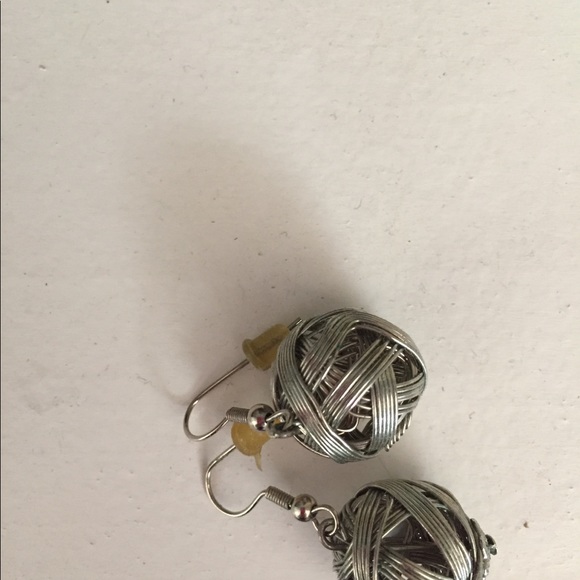 Silver-toned Lightweight Ball Earrings - Picture 2 of 2